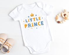 ✦ 100% Cotton ✦ Imported; processed and printed in Canada ✦Customization available if desired.  Please contact us directly through direct message Little Prince, Baby On The Way, Gender Neutral Baby, Pregnancy Announcement, Baby Bodysuit, Gender Neutral, Baby Clothes, The Way, Prince