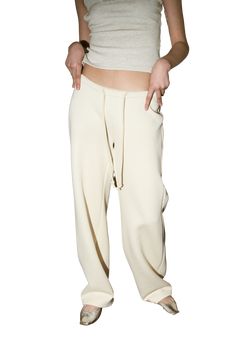 Low Waist Sweatpants - PSYLOS 1, Low Waist Sweatpants, Pants, SelfSyntax, PSYLOS 1 Low Waist Sweatpants, 2023ss Collection, Stretchy Skirt, Spiral Pattern, Cotton Rope, Low Waist, Large White, Wide Leg Jeans, Shirt Sleeves