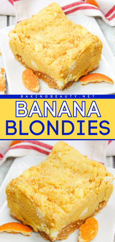 Here's a back to school food idea that tastes like banana pudding! This banana dessert is also a great after school snack recipe. Not only are these easy banana blondies soft and chewy, but they are also baked in an amazing vanilla wafer crust! Back To School Food, Banana Blondies, Banana Pudding Cookies, Vanilla Wafer Crust, Vanilla Wafer, Banana Dessert Recipes, Banana Pudding Cheesecake, Dessert Bar Recipe, Banana Dessert