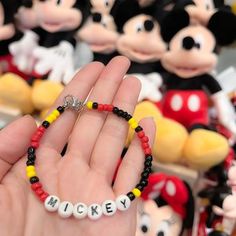 Custom Word Bracelet Handmade Disney Beaded Bracelet Mickey - Etsy China Cute Disney Jewelry, Disney Inspired Beaded Jewelry, Disney Clay Bracelet Ideas, Disney Bracelets Diy