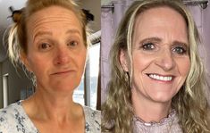 two women are shown before and after their haircuts have been changed to blonde