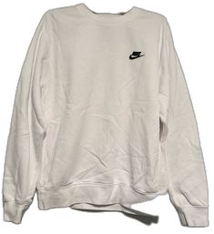 Nike Crew Neck, White Nike, Nike White, White Nikes, Nike Tops, White Tops, Nike Women, Crew Neck Sweatshirt, Color White