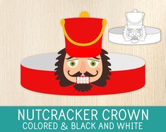 the nutcracker crown is colored and black and white for this paper craft project