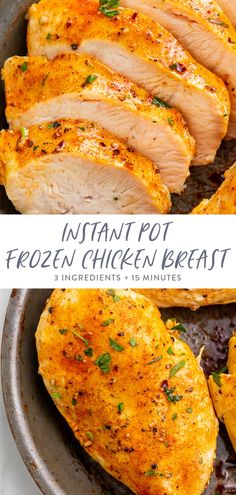 instant pot frozen chicken breast in a skillet