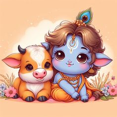 Indian Animated Characters, Cute Krishna Dp, Krishna Drawing, Boho Art Drawings, Drawing Tutorial Face, Little Krishna, Print Design Art