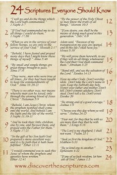 an old scroll with the words 24 scriptures everyone should know on it's page