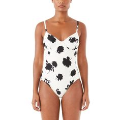 Kate Spade Underwire One Piece Swimsuit Keyhole Back Floral Ivory Black S New With Tags! Never Met A One A Piece We Didn't Like! Kate Spade's Underwire One Piece Swimsuit Features A Bicolor Floral Print, Cutout Back, Underwire And Adjustable Straps. These Details Will Catch Everyone's Attention. Underwire One Piece Swimsuit Adjustable Straps Back Hook Microfiber Jersey Fabric Content: 85% Nylon/15% Spandex Hand Wash Cold, Line Dry Comes From A Smoke Free Home. Feel Free To Ask Any Questions You White Kate Spade Swimwear For Spring, Elegant Cream Swimwear For Spring, Cream Fitted One-piece Swimwear, Fitted Cream One-piece Swimwear, Fitted One-piece Cream Swimwear, Chic Cream Swimwear For Swimming, Elegant Cream Swimwear For Summer, Elegant Fitted Cream Swimwear, Cream Bodysuit For Beach