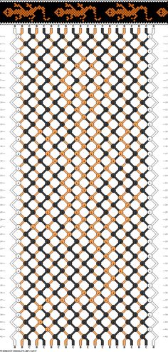 an orange, black and white pattern is shown