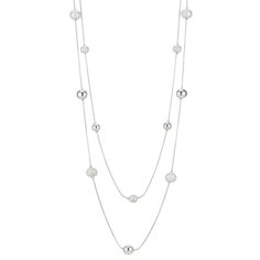 PRICES MAY VARY. DESIGN CONCEPT: The gypsophila pearl necklace designed by FULU AUTUMN is a very good matching silver bead sweater chain. The layered and symmetrical decoration distribution is simple. For solid-color clothing, using such a minimalist long necklace as decoration adds a sense of luxury LAYERED NECKLACE SIZE: The long beaded necklace can be detached and divided into two independent silver necklace, the lengths are 39inch and 43inch respectively, and extension chains are installed, Autumn Necklace, Pearl Necklace Designs, Long Pearl Necklaces, Long Silver Necklace, Sailor Jupiter, Long Beaded Necklace, Pearl Crystal, Sweater Chain, White Necklace