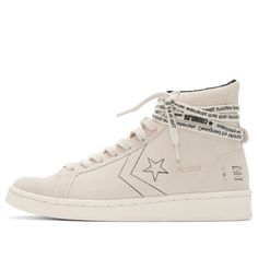 Converse Midnight Studios x Pro Leather Mid 'White' White/Egret/Black Sneakers/Shoes Converse Off White, Blue Shoes Men, Converse Pro Leather, White Egret, Leather Converse, Sneakers Converse, Off White Shoes, Mid Top Sneakers, Leather High Tops