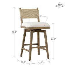 the height of a stool with an upholstered seat