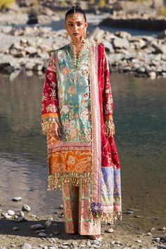 Sana Safinaz Embroidered Slub Suits Unstitched 3 Piece V241-006-3CP - Luxury Collection | Latest Pakistani Design Salwar Kameez Punjabi Suits Designers Wear Pakistani Design, 1st November, Shawl Winter, Luxury Winter, Winter Shawl