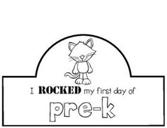 i rocked my first day of pre - k coloring page with cat and music notes