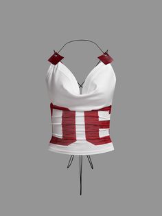 Buy Inexpensive Camis at Kollyy online store, SPU: 48Q1CA5U2BBF, Color: White, Theme:Summer, Silhouette:H-Line. Red And White Outfit Casual, Bonfire Fits, Red Mesh Top, Summer Silhouette, Red And White Outfits, Text Letters, Earthy Outfits, High Fashion Outfits, Tumblr Fashion