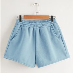 Light Sky Blue Athletic Comfy Lounge Shorts. Pocketed And Brand New, Never Worn. They Are Super Cute And Great Quality, But Unfortunately I Should’ve Ordered A Size Up. Zero Flaws Sweatpant Shorts, Grey Sweat Shorts, Shein Shorts, Shorts Comfy, Blue Lounge, City Shorts, Light Blue Shorts, Women Shorts, Comfy Shorts