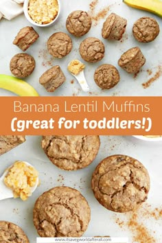 banana lentil muffins are great for toddlers to make with the kids