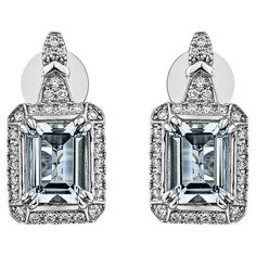 This collection features an array of Aquamarines with an icy blue hue that is as cool as it gets! Accented with Diamonds these Stud Earrings are made in White Gold and present a classic yet elegant look. Aquamarine Stud Earring in 18Karat White Gold with White Diamond. Aquamarine: 2.25 carat, 8X6mm size, Octagon shape White Diamond: 0.02 carat, 1.00mm size, round shape, G color, VS clarity. White Diamond: 0.031 carat, 1.10mm size, round shape, G color, VS clarity White Diamond: 0.312 carat, 1.20 Aquamarine Studs, Octagon Shape, Butterfly Pin, Aqua Marine, Icy Blue, Naha, Gold Butterfly, Blue Hues, Stud Earring