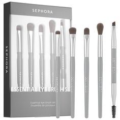 What it is: A set of five soft, vegan eye brushes, providing you with all the essential brushes to complete your go-to eye look. Brush Formulation: All Formulas Brush Coverage: Buildable Brush Handle Length: - Shadow Brush: 5.4 inches- Small Shadow Brush: 5.5 inches- Crease Brush: 5.7 inches- Smudge Brush: 5.2 inches- Brow Brush: 5.8 inchesBristle Type: Synthetic Ingredient Callouts: They are vegan, cruelty-free, and come in recyclable packaging.What Else You Need to Know: This set includes a sm Sephora Brushes, Eye Makeup Brush, Too Faced Natural Eyes, Bronze Palette, Crease Brush, Eye Brushes Set, Best Eyeshadow, Sephora Beauty, Eye Makeup Brushes