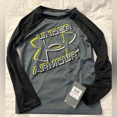 New With Tag Under Armour Brand. Long Sleeve. Size 6 Boys Under Armour Black Tops With Letter Print, Black Under Armour Top With Letter Print, Black Under Armour Tops With Letter Print, Red Long Sleeve Shirt, Boy Fits, Under Armour Girls, Loose Pullover, Under Armour Shirts, Athletic Shirts