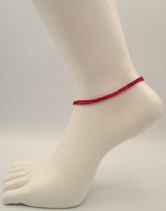 Add a delightful burst of color to your summer outfit with this dainty red beaded anklet! 9.25" long ankle bracelet, made with glass seed beads, beading cord, and brass layered clasp. This red beaded anklet ships to you in a gift box, ready to give as a present or to keep and store. Back to Beaded Anklets Cheap Red Beaded Bracelets For Beach, Adjustable Beaded Chain Anklet As Gift, Adjustable Beaded Anklet As A Gift, Adjustable Red Anklet For Beach, Adjustable Red Anklets For Festivals, Red Beaded Anklets For The Beach, Red Beaded Bracelets For Summer, Flexible Red Jewelry For Gift, Handmade Red Beaded Bracelets For Summer