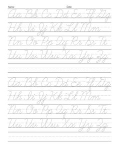 cursive writing practice worksheet