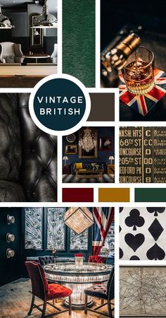 a collage of photos with the words vintage british