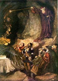 Prospero creating the banquet. Tempest Shakespeare, The Merchant Of Venice, King Lear, Shakespeare Plays, Pre Raphaelite, Magical Art, Fantasy Paintings