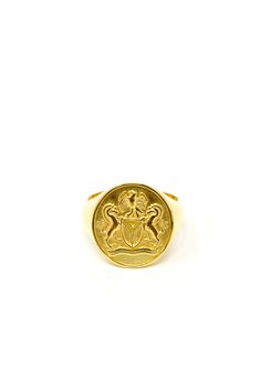 Signet rings date back to Ancient Egypt where they were used to seal and authenticate documents by the wearer. Handcrafted with precious metals using the traditional lost-wax casting technique. Our NIGERIA Crest Signet Ring features the Nigerian Coat of Arms. The two lines that meet at the centre of the coat of arms represent the meeting of the Niger and Benue Rivers. The horses represent dignity and the eagle represents strength. Our Signet Ring II style is best suited on medium to large sized Nigerian Coat Of Arms, Ancient Nubia, Signet Rings, The Eagle, Lost Wax Casting, Lost Wax, Custom Metal, Ancient Egypt, Coat Of Arms