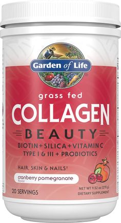 PRICES MAY VARY. COLLAGEN POWDER FOR WOMEN AND MEN WITH VITAMINS AND PROBIOTICS: Support radiant skin, gorgeous hair and beautiful nails with Grass Fed Collagen and Organic plant based collagen builders biotin, silica and vitamin C, plus a probiotic for optimal digestion COLLAGEN PEPTIDES POWDER: Collagen, the most abundant protein in our bodies, is vital for overall health and appearance; one serving of Collagen Beauty delivers 11g of Collagen Type I and III (no hormones or antibiotics) and 1.5 Supplement Packaging, Cranberry Pomegranate, Cranberry Powder, Collagen Benefits, Beauty Supplements, Collagen Supplements, Collagen Protein, Skin Nails, Collagen Powder