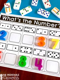 what's the number? game with dices and numbers on it for kids to play