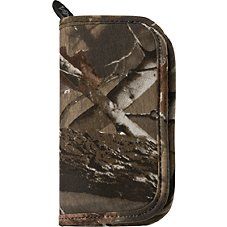 a cell phone case that is made out of realtreen and has an x on it