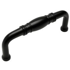 a black handle on a white background