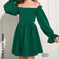 Nice Girls Party Dress In Dark Green By Shein. New Without Tags. Size 11-12 Girls. Never Worn. Spring Mini Dress For School, Green Casual School Dress, Casual Green School Dresses, Cute Mini Length Dresses For School, Green Dresses, Shein Dress, Shein Dresses, Girls Party Dress, Girls Party