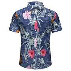 PRICES MAY VARY. Fabric- This men’s short sleeve Hawaiian shirt is made of quality fabric, which is lightweight, breathable, and comfortable to wear. Design - The mens beach shirt features, short sleeve, spread collar, chest pocket and button closure. Using loud colours and bold patterns make our printed shirts the perfect outfits for summer festivals. Outfits - Mens Hawaiian shirts are great with shorts, chinos and jeans, for a relaxed casual and trendy getup. Or wearing open and layering crew Mens Beach Shirts, Summer Pullover, Mens Hawaiian Shirts, Tropical Floral, Vintage Shorts, Summer Festival, Beach Shirts, Hawaiian Shirt, Vintage Tops