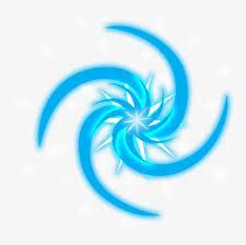 an abstract blue spiral design on a white background