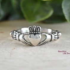 Metal Material: 925 Sterling Silver Metal Stamp: 925 Finish: Rhodium Plated for Tarnish Resistance to Maintain its Original Shine. Face Height:9 mm Band Width :2 mm More Designs Available: https://www.etsy.com/shop/BeautifulWithYou/search?search_query=claddagh&order=date_desc&view_type=gallery&ref=shop_search - Our Sterling Silver Rings Exhibit an Elegant and Luxurious Look at an Affordable Price - Rhodium Plated for Tarnish Resistance to Maintain its Original Shine. It comes with a Claddaugh Ring, Celtic Claddagh Ring, Silver Claddagh Ring, Mens Skull Rings, Irish Rings, Celtic Ring, Claddagh Ring, Ring Heart, Claddagh Rings