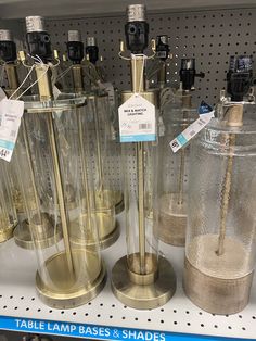 the table lamp bases and shades are on display for sale at walgreen's