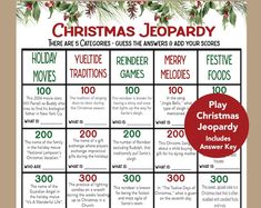 Christmas Jeopardy Printable Game, Printable Games for Christmas, Christmas Jeopardy Game, Christmas Games for Family Party Fun for All Ages - Etsy Holiday Jeopardy Questions, Christmas Jeporady Questions, Jeapordy Board Questions, Christmas Jeapordy Questions Free, Christmas Jepordy Board, Christmas Jepordy Questions, Christmas Games For Coworkers, Christmas Dares, Jeopardy Game Diy