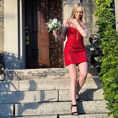 I Wore This Beautiful Short Red Sherri Hill Dress To My Senior Homecoming In 2023. It’s Basically New, Only Had It On For A Few Hours And Is Too Pretty To Just Be Stored Away For Years. I Really Hope Someone Can Fall In Love With This Dress Like I Did. No Alterations Were Made, Size 2. Paid Over $500 Originally For The Dress. (No Feathers Included). Comes From A Smoke Free Home! Message Me If You Have Any Questions! Feel Free To Send Me An Offer! Sherri Hill Short, Red Homecoming Dresses Short, Mini Homecoming Dresses, Sherri Hill, Sherri Hill Dresses, Beautiful Shorts, Homecoming, Homecoming Dresses, Mini Dress