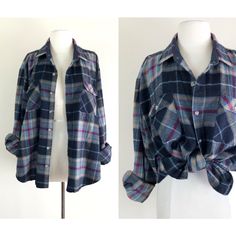 vintage 90s grunge distressed plaid flannel shirt | oxford button up top | boho hippie goth  = plaid black and grey flannel  = button front  = long sleeve  = distressed worn in fabric  modern size estimate: XL    △ d e t a i l s △  Label: arrow sportswear  Marked Size: xl  Made In: korea Fabric: acrylic Color: black grey Condition: Excellent preowned condition with distressed fabric worn in patina.    △ m e a s u r e m e n t s △ Shoulder: 20"  Sleeve: 24" Bust: 52" Waist: 52"  Total Length: 28" Fitted Plaid Shirt For Winter, Bohemian Fall Shirt With Button Closure, Vintage Relaxed Fit Flannel Shirt For Winter, Vintage Oversized Shirt For Fall, Oversized Vintage Shirt For Fall, Fitted Flannel Shirt For Fall, Vintage Button-up Flannel Shirt For Spring, Retro Oversized Plaid Top, Vintage Relaxed Fit Flannel Top