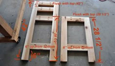 the steps are made from wood and have measurements for them to be placed on top