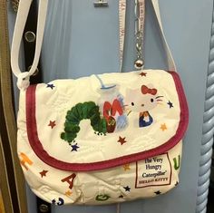 #hellokitty #purse #bag #caterpillar #bugs #stars #nostalgic #twee Armpit Girl, Female Makeup, Hello Kitty Cute, Y2k Kawaii, Anime Embroidery, Hello Kitty Bag, The Very Hungry Caterpillar, Very Hungry Caterpillar, Hungry Caterpillar