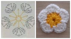 there are two pictures that show how to crochet and the same thing is made