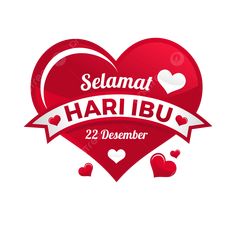 a heart with the words selamat haribu on it and hearts around it