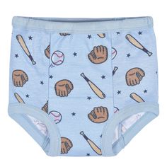 Let us help you take the stress out of potty training. Each pair of our sports print training pants are super soft, easy-to-clean and designed for little hands to pull up and down all on their own. We use STANDARD 100 by OEKO-TEX certification on products tested in an independent laboratory against a list of more than 400 harmful substances, including PFAS. Playful Bottoms With Elastic Waistband For Playwear, Playful Cotton Bottoms With Character Print, Sports Cotton Bottoms Machine Washable, Machine Washable Cotton Sports Bottoms, Playful Character Print Bottoms For Playwear, Blue Bottoms For Playtime, Machine Washable, Playful Diaper Cover With Elastic Waistband For Playtime, Casual Diaper Cover With Elastic Waistband For Playtime, Playful Cotton Sports Bottoms