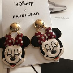 Disney X Baublebar Pierced Minnie Earrings. New On Card. Gold Tone. Please See Pictures For Measurements. Great Piece To Wear To Disney To Show Your Love. For Additional Information Please Ask Questions. Minnie Mouse Christmas, Minnie Mouse Halloween, Gold Skull, Ear Earrings, Pumpkin Earrings