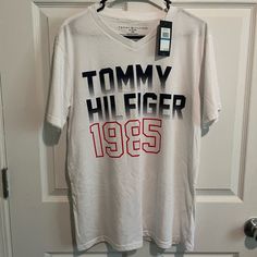 New Boys Tommy Hilfiger T-Shirt Size Xl(20) Tommy Hilfiger Tops For Spring Streetwear, Tommy Hilfiger Crew Neck Shirt With Letter Print, Tommy Hilfiger Logo Print T-shirt For Spring, Tommy Hilfiger Graphic Tee For Summer, Spring Streetwear Tops By Tommy Hilfiger, Tommy Hilfiger Short Sleeve Top With Letter Print, White Tommy Hilfiger Tops For Streetwear, Tommy Hilfiger Cotton Shirt With Letter Print, Casual White Tommy Hilfiger Shirt