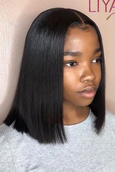 Short Bone Straight Hair Black Women, Long Bob Hairstyles Black Women Middle Part, Shoulder Length Bob Haircut Black Women, Long Natural Bob Black Women, Shoulder Length Hair On Black Women, Straight Bobs For Black Women, Middle Part Lob Black Women, Short Straight Natural Hair Black Women Bob Styles, Long Bob Silk Press