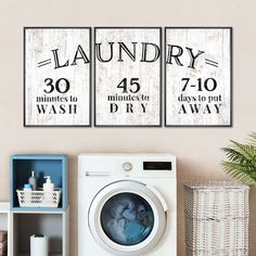 a washer and dryer sitting next to each other in front of a wall