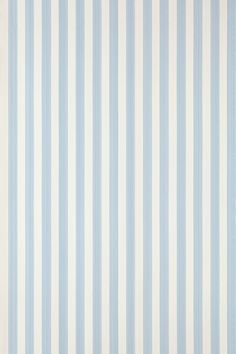 a blue and white striped wallpaper with vertical stripes